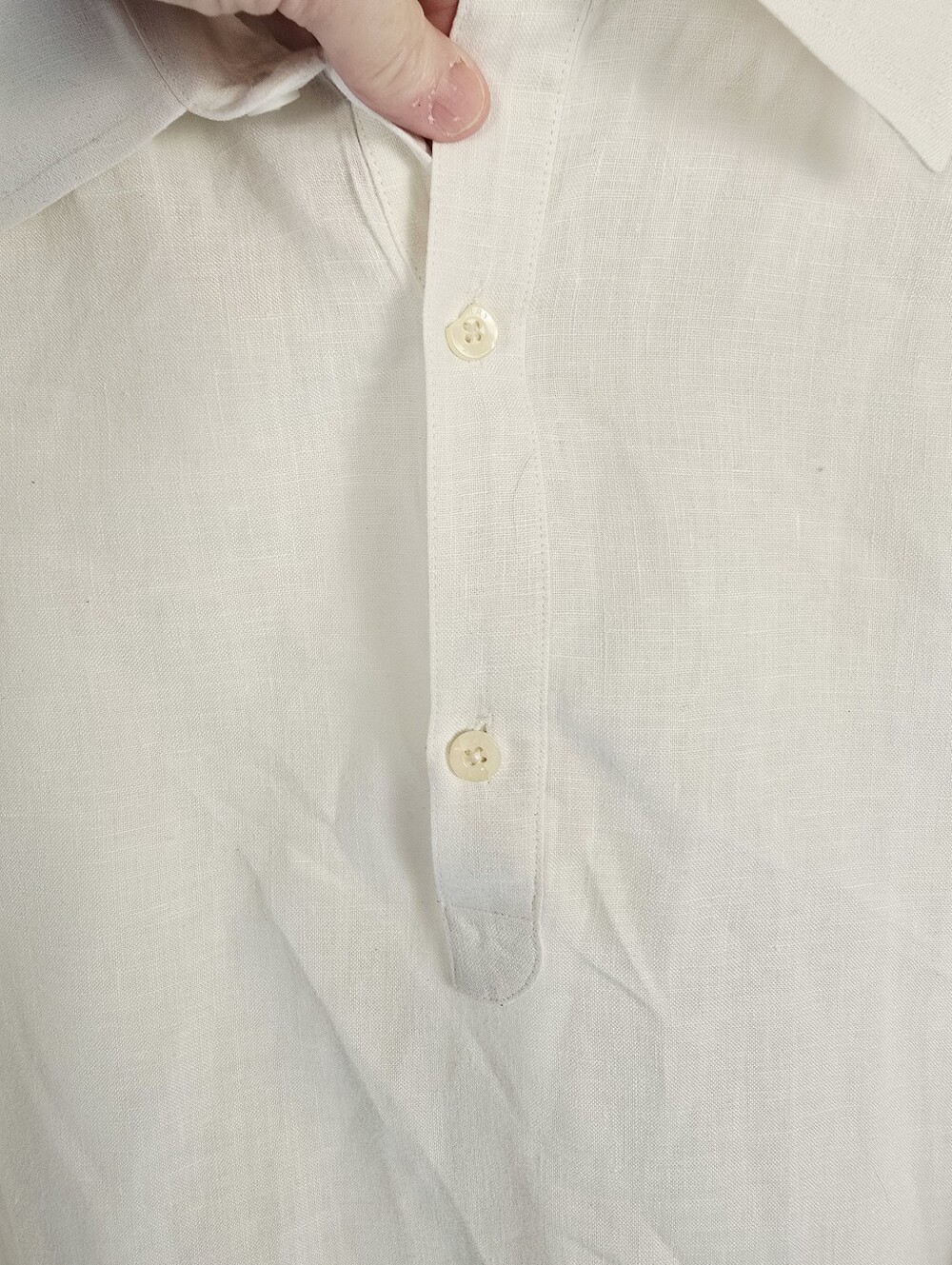 Perry Ellis White L Sleeve Linen 3 Button Resortwear Shirt. Mens Sz XL - Picture 5 of 10